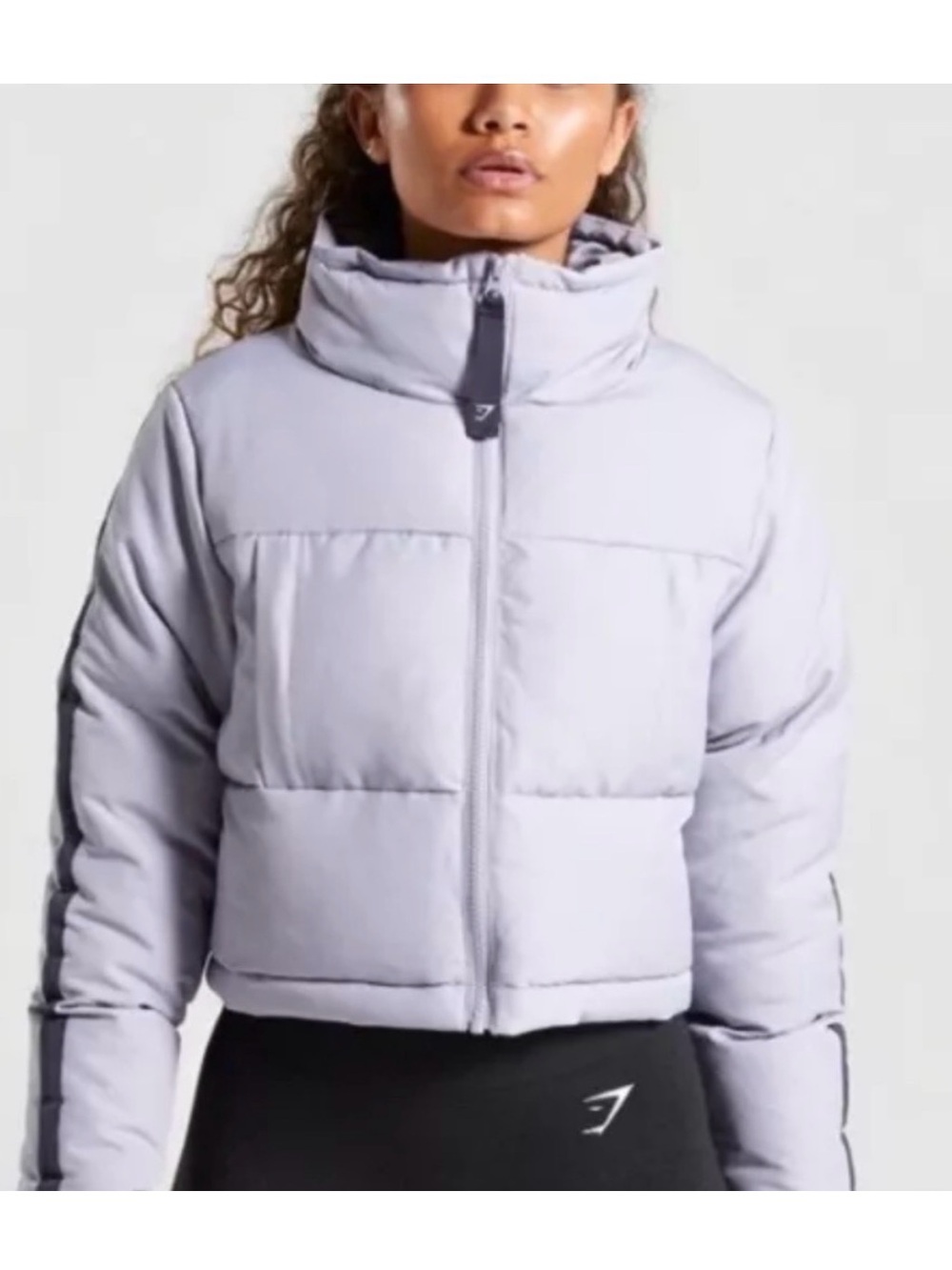 Gymshark Cropped Puffer Jacket - Light Lavender